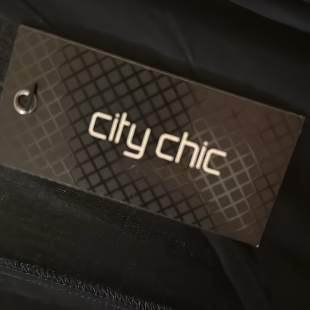 City Chic Black Maxi Slip Dress with Slit - Picture 2 of 2